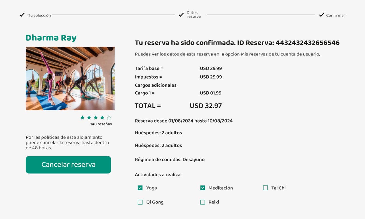 reservas para viajeros